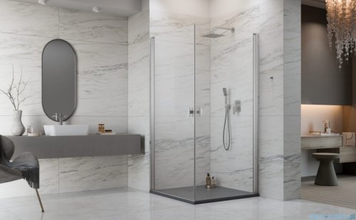 Radaway Nes Kdd I Brushed Nickel kabina 90x100cm szczotkowany nikiel 10021090-91-01L/10021100-91-01R