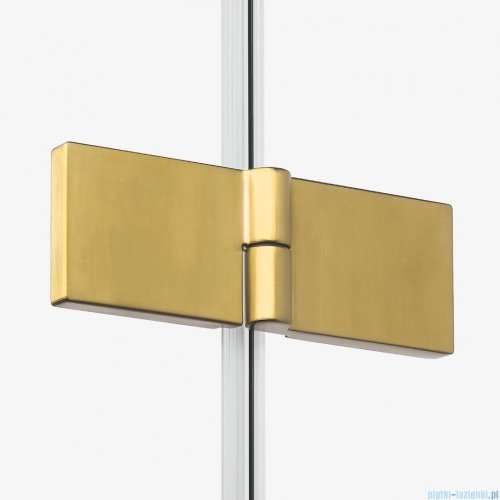 New Trendy Nesta Gold Brushed kabina 90x80x200 cm lewa wspornik równoległy złoto szczotkowane/szkło przejrzyste K-4407