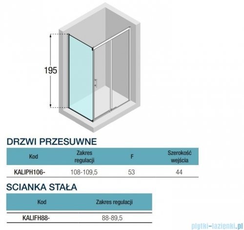 Novellini Kali PH+FH kabina 110x90 profile czarne KALIPH106-1H/KALIFH88-1H