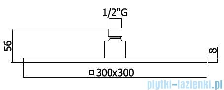 Paffoni Deszczownica 300x300 mm Syncro King ZSOF078CR