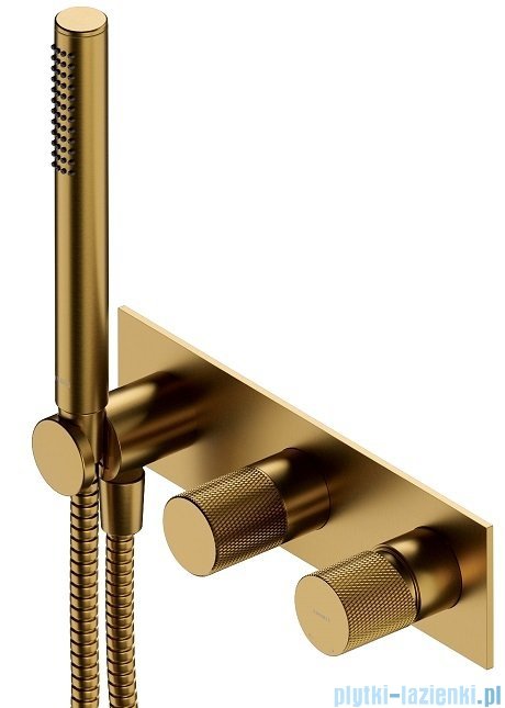 Omnires Contour system prysznicowy podtynkowy złoto szczotkowane SYSCT10GLB
