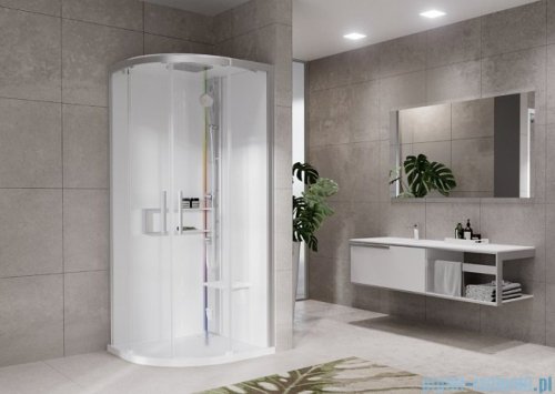 Novellini Glax 2 2.0 kabina masażowo-parowa 90x90 srebrna G22R99M5-1BB