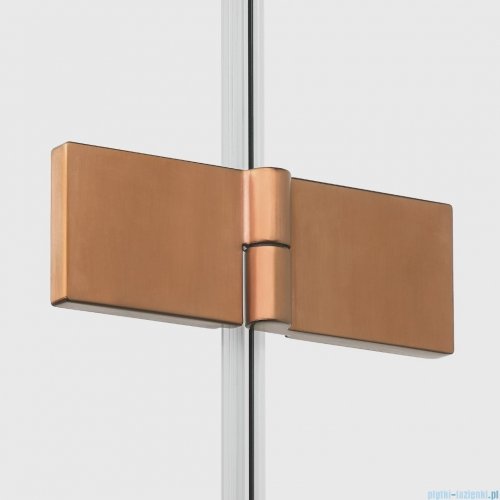 New Trendy Nesta Copper Brushed kabina 100x100x200 cm prawa wspornik równoległy miedź szczotkowana/szkło przejrzyste K-4635