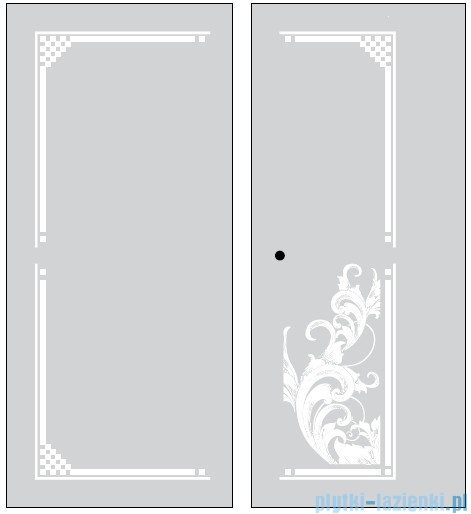 Kerasan Kabina prostokątna lewa, szkło dekoracyjne piaskowane, profile chrom 80x96 Retro 9142P0