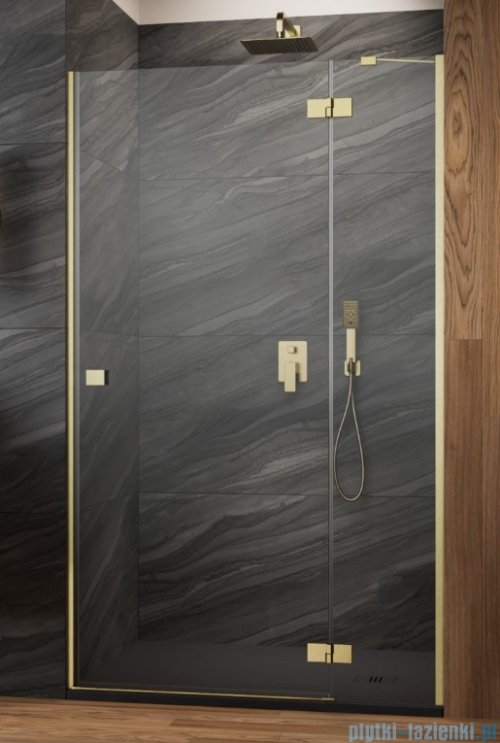 Radaway Essenza 8 Brushed Gold Dwj drzwi wnękowe 110cm prawe szczotkowane złoto/szkło przejrzyste 10480712-01-01R/10460337-99-01R