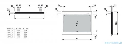 Luafen LEELO lustro LED 100x70 cm H4476639501441