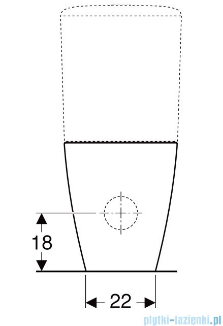 Geberit iCon Square Miska stojąca, lejowa Rimfree 200930000