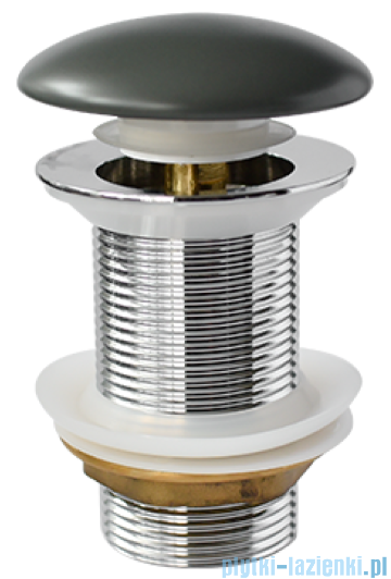 Besco Spust umywalkowy klik-klak z pokrywą ceramiczną grafit gun metal matt OUCL-KK-GM