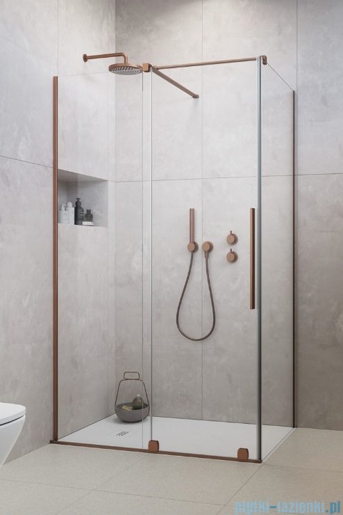 Radaway Furo Kdj Brushed Copper kabina 160x120cm lewa szczotkowana miedź 10104822-93-01L/10110780-01-01/10113120-01-01