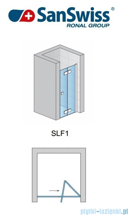 SanSwiss Swing Line F SLF1 Drzwi 2-cześciowe 120cm profil srebrny Prawe SLF1D12000107