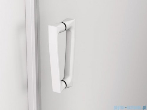 SanSwiss Cadura White Line drzwi przesuwne 160cm jednoskrzydłowe lewe z polem stałym profile biały mat CAS2G1600907