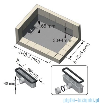 Riho Isola brodzik posadzkowy 120x90 biały mat D007015105