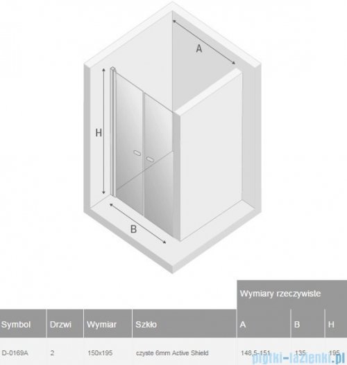 New Trendy New Soleo drzwi wnękowe dwuskrzydłowe 150x195 cm przejrzyste D-0169A