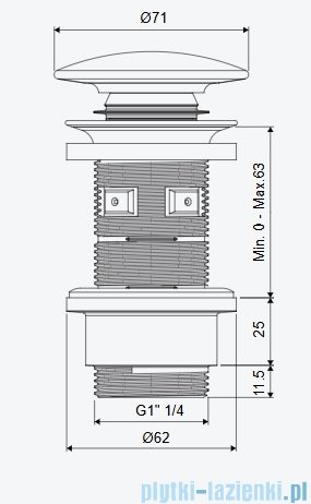 Excellent Design Korek klik-klak umywalkowo bidetowy, korpus złoty połysk pokrywa ceramiczna biały połysk ARIN.1485.K.01.WHGL