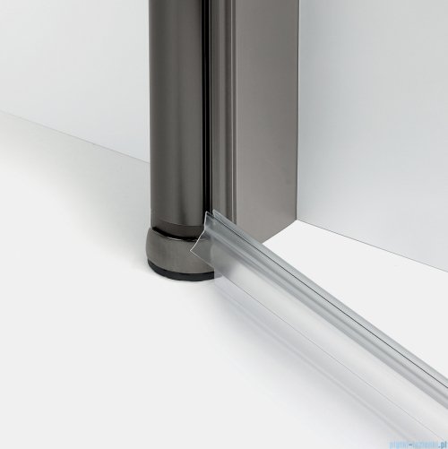 New Trendy New Soleo Gunmetal Brushed 90x100x195 cm kabina wspornik prosty grafit szczotkowany/szkło przejrzyste K-2140-WP