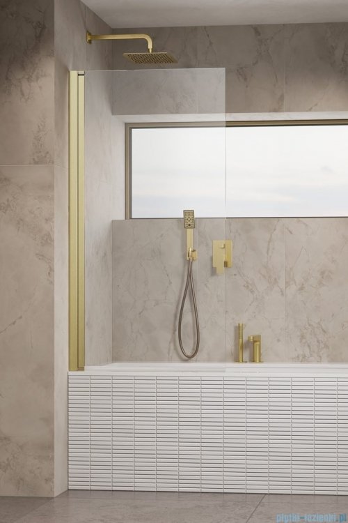 Radaway Nes Pnj Brushed Gold parawan nawannowy 80cm lewy szczotkowane złoto 10011080-99-01L