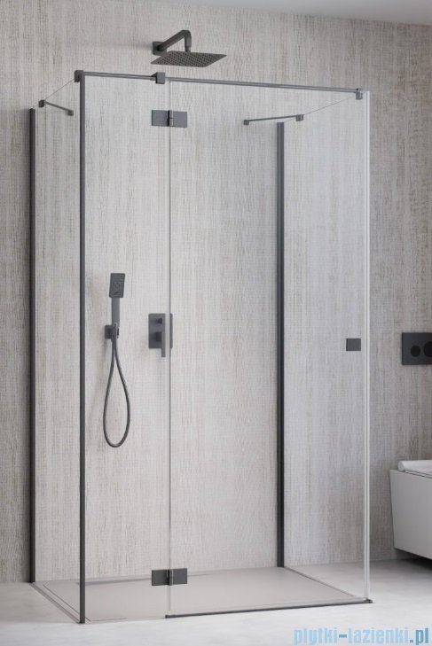 Radaway Essenza Brushed GunMetal Kdj+S kabina 75x100x75cm lewa szczotkowany grafit 1384049-01-01/1385022-92-01L/1384049-01-01
