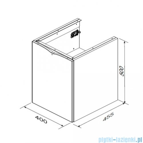 Oristo Siena szafka niska prawa 40x50x45cm czarny mat OR45-SN1D-40-8-P