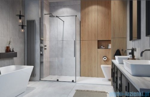 Radaway Furo Kdj Brushed GunMetal kabina 90x110cm lewa szczotkowany grafit 10104472-92-01L/10110430-01-01/10113110-01-01
