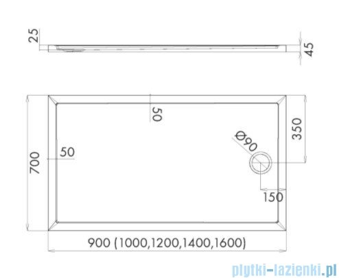 Schedpol Schedline Sharper brodzik prostokątny 70x120x4,5cm 3S.S2P-70120