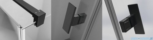Radaway Nes 8 Black Dwjs drzwi wnękowe 130cm lewe czarny mat/szkło przejrzyste 10084690-54-01L/10084610-54-01