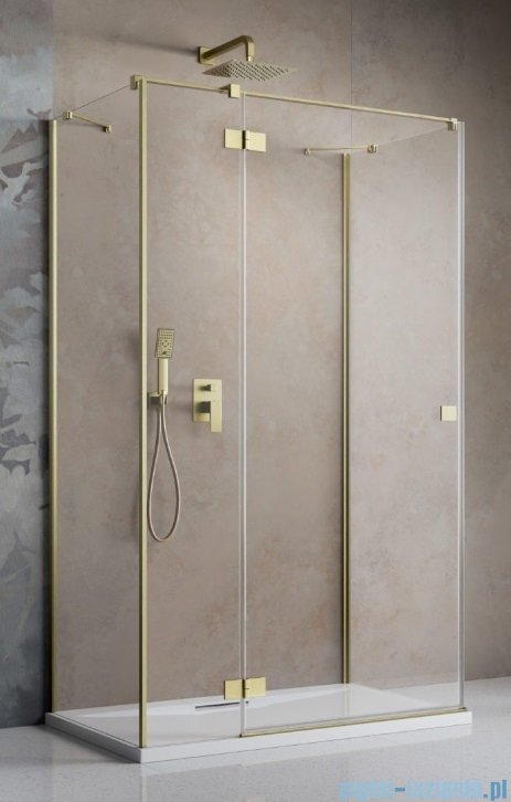 Radaway Essenza Brushed Gold Kdj+S kabina 100x80x100cm lewa szczotkowane złoto 1384052-01-01/1385021-99-01L/1384052-01-01