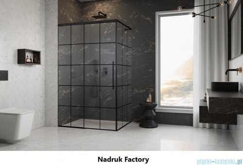 Radaway Idea 8 QL Black Kdj kabina 110x90cm lewa czarny mat/szkło przejrzyste 10550567-54-01L/10350503-01-01/10360090-01-01R