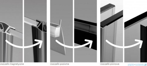 Radaway Essenza 8 Black Kdj kabina 80x70cm prawa czarny mat/szkło przejrzyste 10480512-01-01R/10470237-54-01R/10113070-01-01
