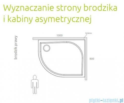 Radaway Brodzik półokrągły Patmos E 100x80 prawy ze zdejmowaną obudową 4P81155-03R