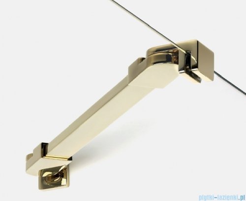 New Trendy New Soleo Light Gold 90x100x195 cm kabina prawa drzwi składane pojedyncze wspornik skośny złoty jasny połysk/szkło przejrzyste  K-1934