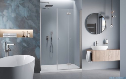 Radaway Nes Brushed Nickel DWSB drzwi wnękowe 110cm W1 prawe szczotkowany nikiel szkło przejrzyste 10044850-91-01R/10045250-01-01