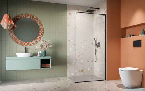 Radaway Modo F SL Black II kabina Walk-in 115x201,6cm prawa Czarna szkło przejrzyste 10419115-54-01R