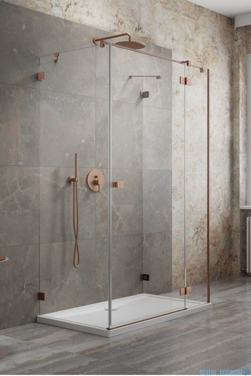 Radaway Essenza Pro Brushed Copper Kdj+S kabina 80x80x80cm prawa szczotkowana miedź 10097380-93-01R/10098080-01-01/10098080-01-01