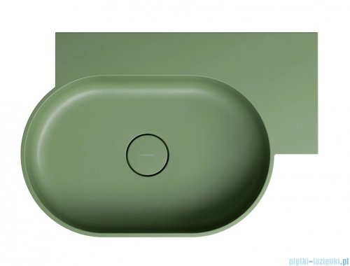 Omnires Ovo M+ umywalka nablatowa/wisząca prawa 66x44 cm olive mat OVO645UWPOL