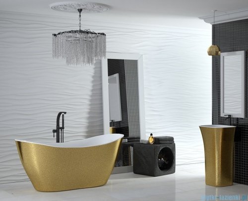 Besco Viya Glam srebrna 170x72cm wanna wolnostojąca + odpływ klik-klak #WMD-170-VS