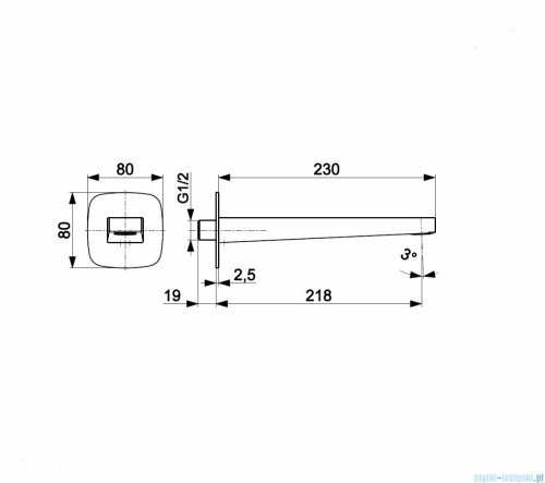KFA MALAGA GUN METAL GREY wylot wannowy podtynkowy grafit szczotkowany 836-007-61