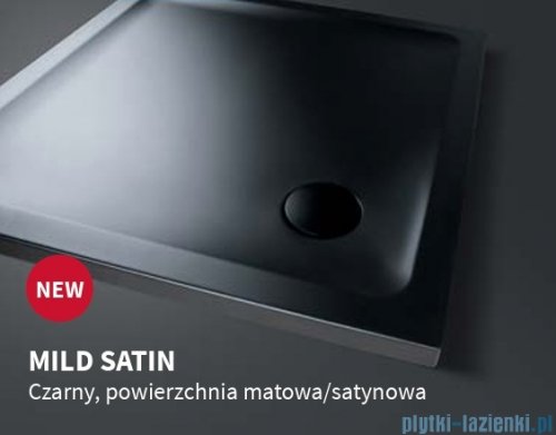 New Trendy Mild Satin Black Brodzik akrylowy prostokątny 90x70x4,5 cm czarny mat B-0670