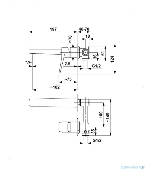 KFA MALAGA BLACK bateria umywalkowa podtynkowa czarny 4529-810-81