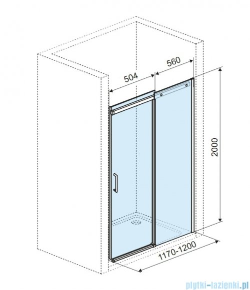 Excellent Rols drzwi wnękowe przesuwne 120 cm chrom szkło przejrzyste KAEX.2612.K.1200.CR