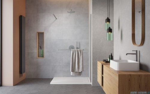 Radaway Modo New II Brushed Nickel z wieszakiem kabina Walk-in 160x200 szczotkowany nikiel 389164-91-01W