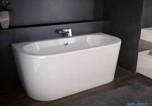 Besco Volya / Vista wanna 160x75cm wolnostojąca przyścienna z syfonem #WKV-160-WS