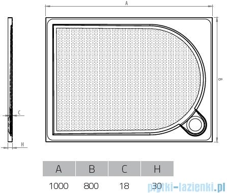 Vayer Citizen Virgo 100x80cm brodzik prostokątny 