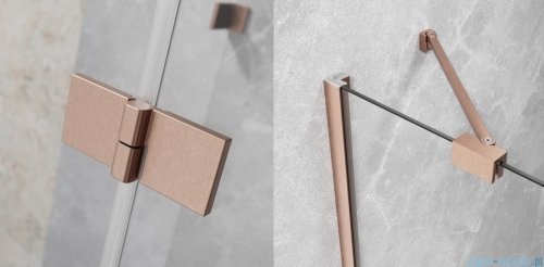 Radaway Essenza Brushed Copper PND II parawan nawannowy 130cm lewy szczotkowana miedź/przejrzyste 110002130-93-01L