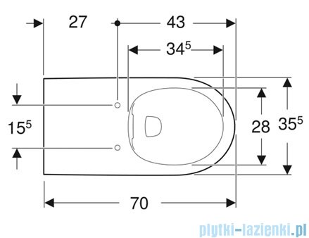 Geberit Selnova Comfort Miska wisząca, długa lejowa bez barier Rimfree 501046007