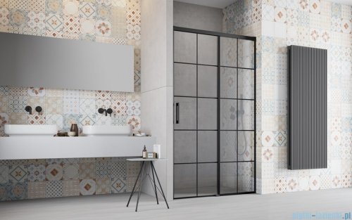 Radaway Idea Black 8 Dwj drzwi wnękowe 120cm lewe szkło przejrzyste 10330620-54-01L/10350553-01-01