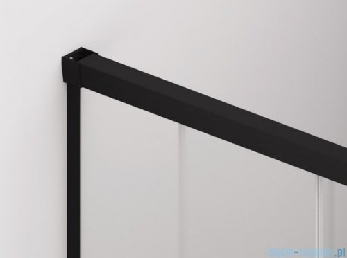 SanSwiss Cadura Black Line drzwi przesuwne 80cm jednoskrzydłowe prawe z polem stałym profile czarny mat CAE2D0800607