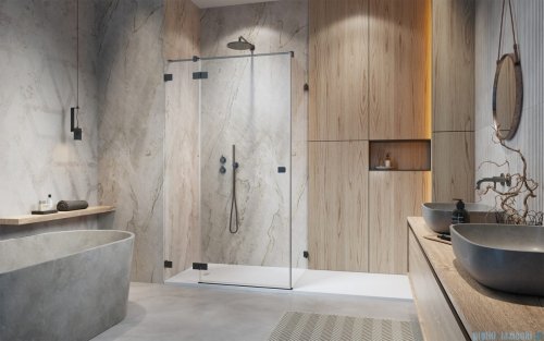 Radaway Essenza Pro Brushed GunMetal Kdj kabina 100x90cm lewa szczotkowany grafit 10097100-92-01L/10098090-01-01