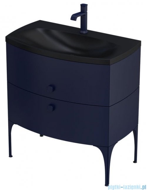 Oristo Louis umywalka konglomeratowa meblowa czarny mat 82x48cm UME-LU-82-94