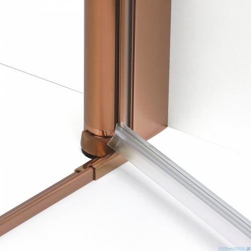 New Trendy New Soleo Copper Brushed 90x110x195 cm kabina wspornik skośny miedź szczotkowana/szkło przejrzyste K-1975
