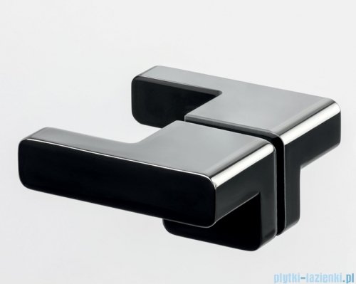 New Trendy Eventa Black Chrome drzwi wnękowe pojedyncze 80x200 cm przejrzyste lewe czarny połysk EXK-6127